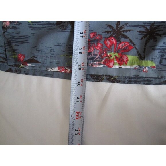 Men's UZZI Polyester Hawaiian Floral Button Short Sleeve Shirt Sz L (MT429) - Picture 7 of 8